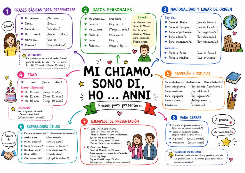 Mapa mental: frases para practicar
